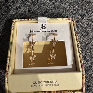 House of Harlow Gold Butterfly Earrings
